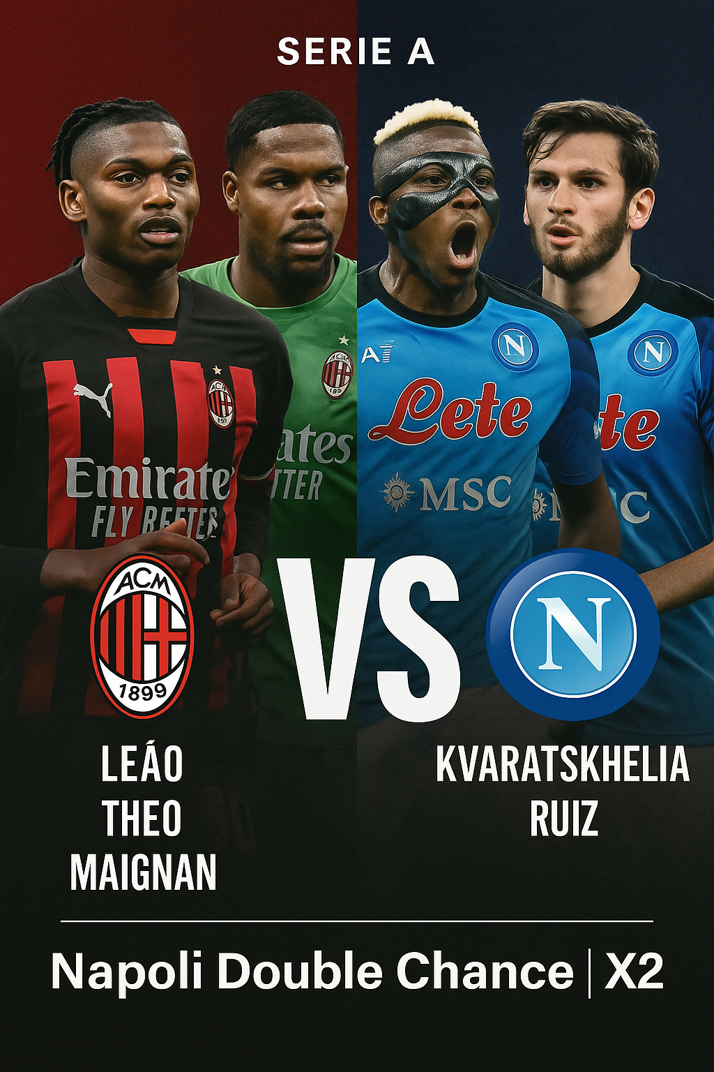 Serie A, AC Milan, Napoli, football predictions, betting tips, score forecast, Napoli away form, Italian league analysis