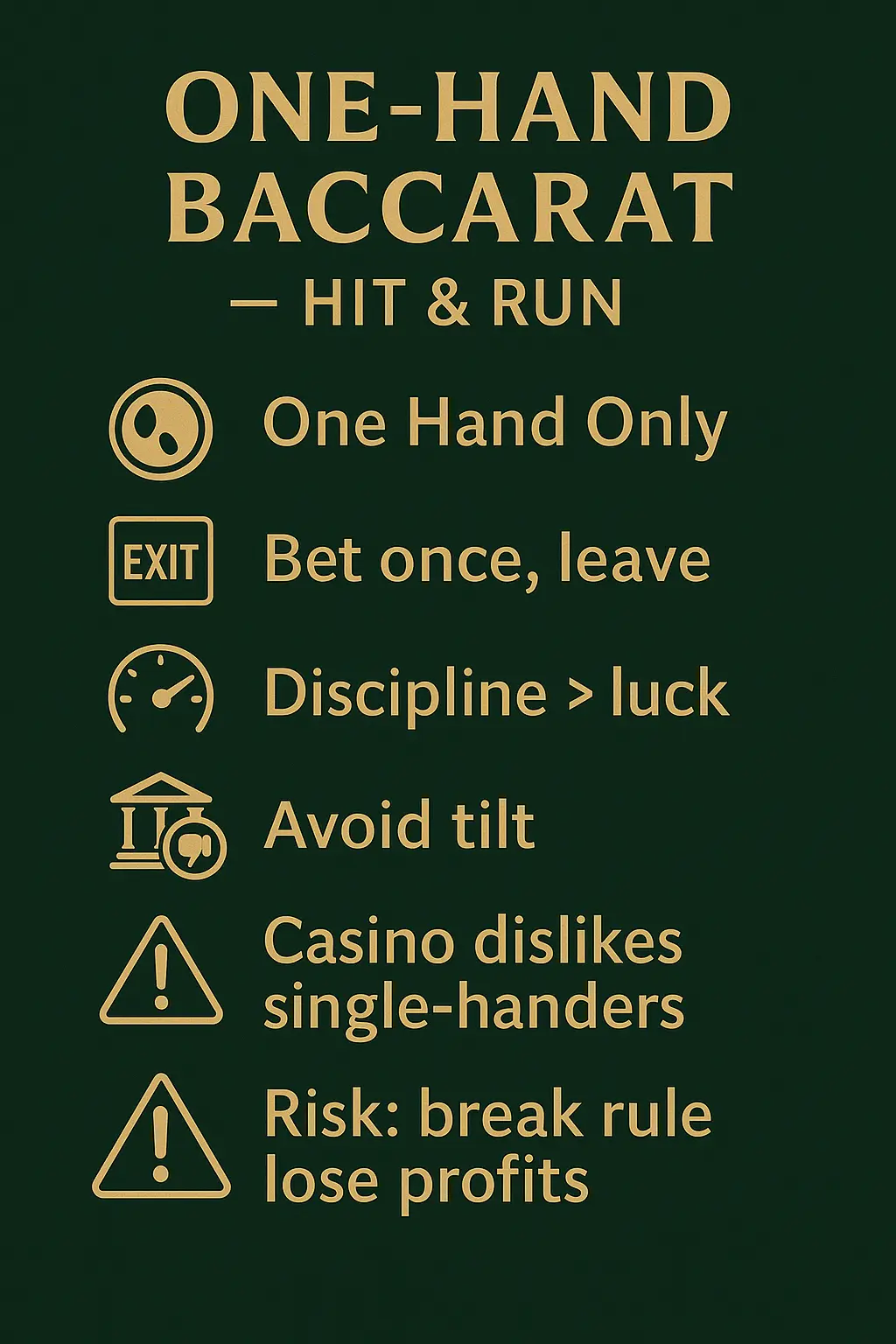 “One Hand Only” at the Baccarat Table