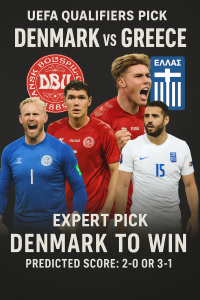 UEFA Qualifiers Pick Denmark vs Greece Home Dominance Expected from the Red Dynamite